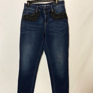 Chico Jeans with black lace Size O